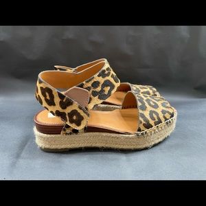Leopard print wedge espadrilles
